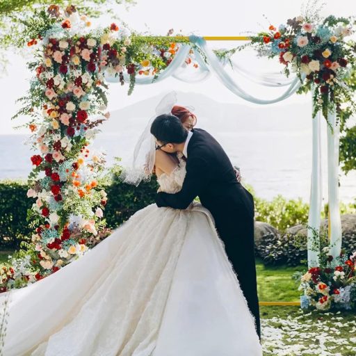 Wokceer 2.0m Arany Fém Esküvői Kapu Virágdekoráció Rendezvény Díszítés