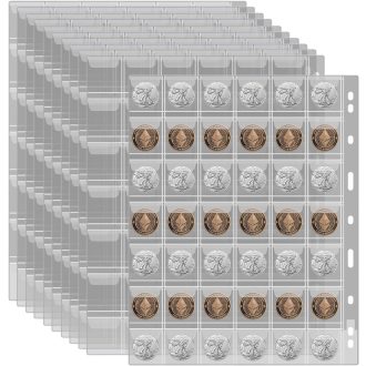   PAIYULE 12 lapos érmegyűjtő album lapok 9 lyukas érmetartó füzet védőborítás