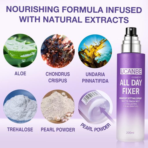 Fixačný sprej na make-up UCANBE 200 ml, zmatňujúci a dlhotrvajúci efekt