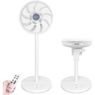   LeaderPro 2 az 1-ben DC Motor Álló Ventilátor - Rendkívül Halk 12.8 dB, 3D Oszcilláció, Távirányítóval, Energiatakarékos Turbó Légkeringető