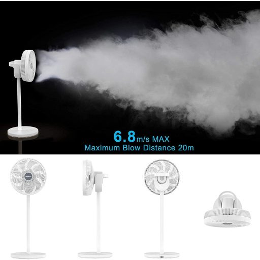 LeaderPro 2 az 1-ben DC Motor Álló Ventilátor - Rendkívül Halk 12.8 dB, 3D Oszcilláció, Távirányítóval, Energiatakarékos Turbó Légkeringető