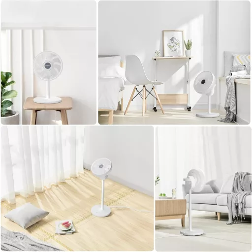 LeaderPro 2-u-1 DC Motor Stojeći Ventilator - Iznimno Tih 12.8 dB, 3D Oscilacija, S Daljinskim Upravljačem, Energetski Učinkovit Turbo Cirkulator Zraka