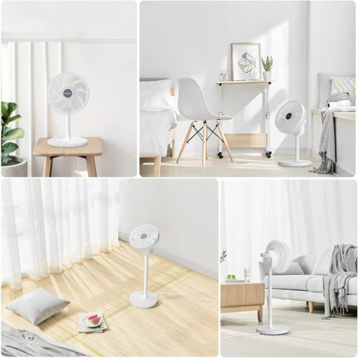 LeaderPro 2 az 1-ben DC Motor Álló Ventilátor - Rendkívül Halk 12.8 dB, 3D Oszcilláció, Távirányítóval, Energiatakarékos Turbó Légkeringető