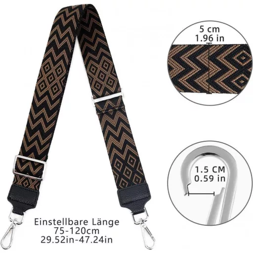 Nastaviteľný popruh na kabelku 75-120cm - Univerzálna náhrada popruhu pre dámske kabelky