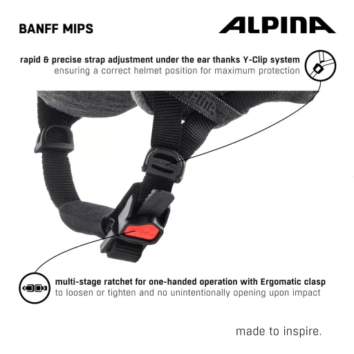 Cască ușoară de schi și snowboard ALPINA Banff MIPS, 51-55 cm, pentru adulți - Negru mat