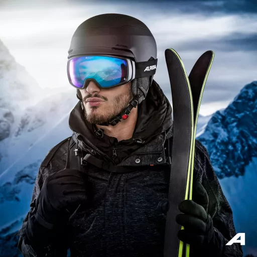 Cască ușoară de schi și snowboard ALPINA Banff MIPS, 51-55 cm, pentru adulți - Negru mat