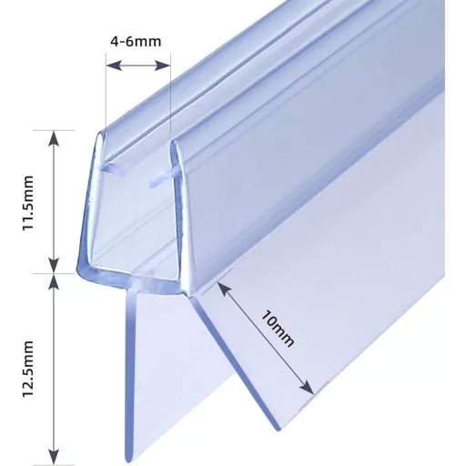 KOOBON zuhanyzó ajtó tömítés 2x80cm, 5-6mm üveghez, víztaszító