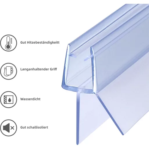 KOOBON zuhanyzó ajtó tömítés 2x80cm, 5-6mm üveghez, víztaszító