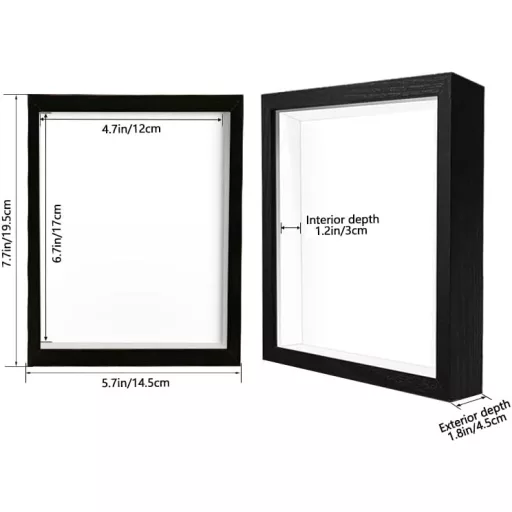 Sunmeg 3D Képkeret 14,5x19,5cm Fekete Fali vagy Asztali Kiállítás