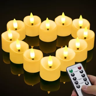   daphomeu 12 LED gyertyalámpa távirányítóval, időzítővel, füstmentes dekorációs lámpa