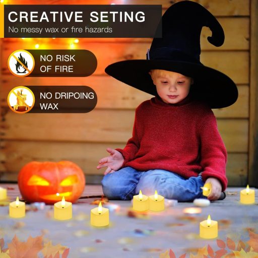 daphomeu 12 LED gyertyalámpa távirányítóval, időzítővel, füstmentes dekorációs lámpa