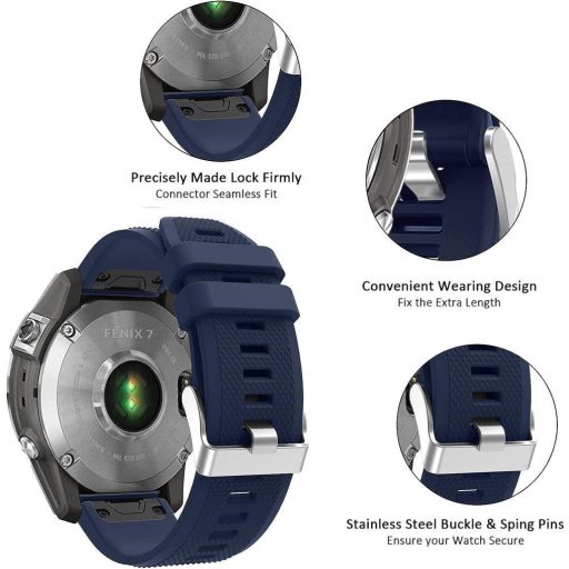 Tmavomodrý silikónový remienok pre športové hodinky Garmin - Rozbalený