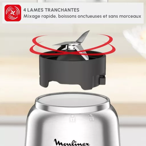Moulinex Mix & Move 300W hordozható turmixgép 0,8L Tritan palackkal