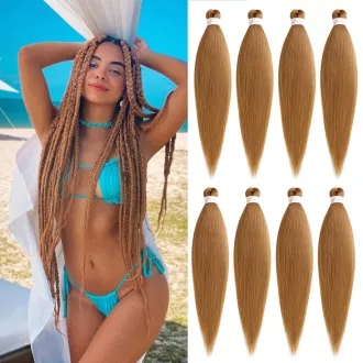   Xtrend 8 pachete extensii împletituri box braid pre-întinse 75cm Yaki drepte din fibre Kanekalon