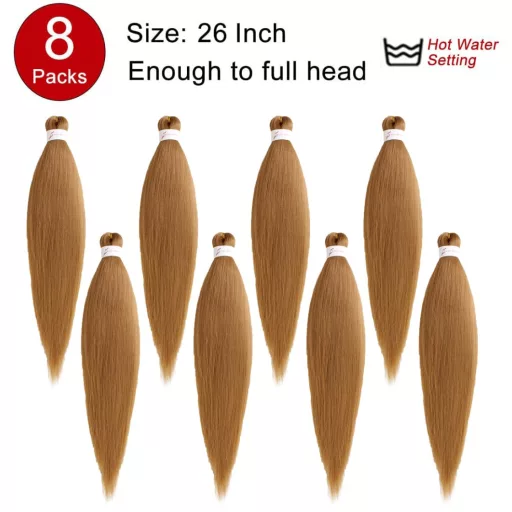 Xtrend 8 csomag 75cm előnyújtott box braid hajhosszabbítás Yaki egyenes Kanekalon szál