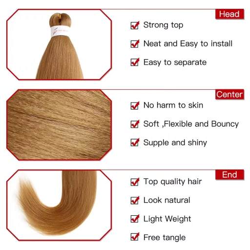 Xtrend 8 csomag 75cm előnyújtott box braid hajhosszabbítás Yaki egyenes Kanekalon szál