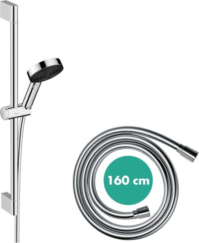 hansgrohe Pulsify Select S Úsporná sprchová súprava s 3 druhmi prúdu - Chrómová ručná sprcha s nástenným držiakom a hadicou, nastaviteľnou hlavicou, relaxačná