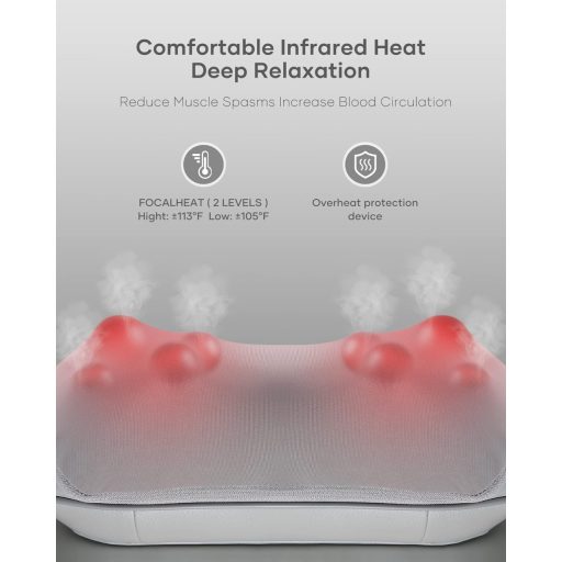 Careboda Shiatsu Nyak és Váll Masszírozó Melegítéssel, Mélymasszázs Izomfájdalom Enyhítéshez