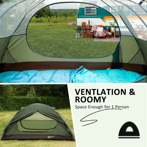 Cort Ultraușor Individual Bessport - Cort de Trekking Impermeabil pentru 4 Sezoane cu Protecție de 3000mm, Dimensiune Mică la Împachetare, pentru Camping și Drumeții