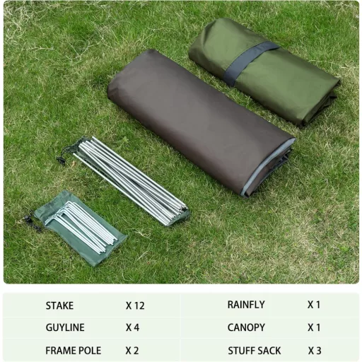 Cort Ultraușor Individual Bessport - Cort de Trekking Impermeabil pentru 4 Sezoane cu Protecție de 3000mm, Dimensiune Mică la Împachetare, pentru Camping și Drumeții