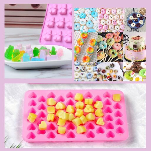 GKZB Szilikon Gumicukor Forma Szett 5 db Csokiöntő Cukorkakészítéshez Pipettával