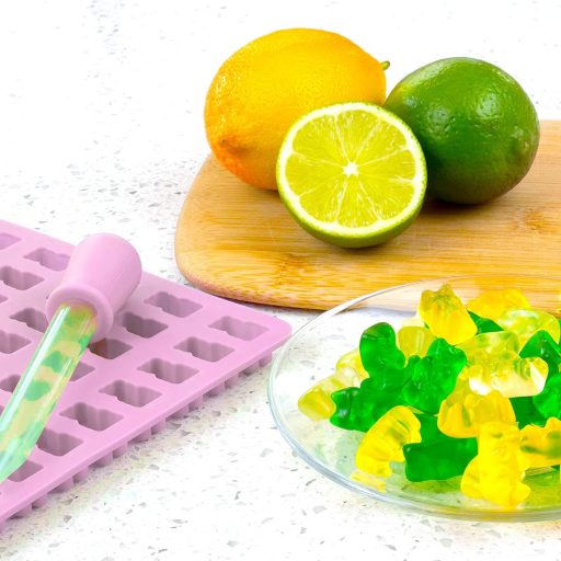 GKZB Szilikon Gumicukor Forma Szett 5 db Csokiöntő Cukorkakészítéshez Pipettával