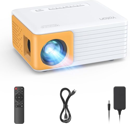 Mini Proiector YOTON Y3 cu suport 1080P - Proiector portabil Home Cinema 10000L, Zoom 50%, Compatibil HDMI/USB/Telefon/PS5/Stick TV