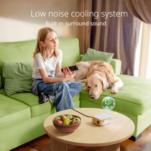 YOTON Y3 Mini Projektor 1080P Támogatással - 10000L Hordozható Házimozi Projektor, 50% Zoom, HDMI/USB/Telefon/PS5/TV Stick Kompatibilis