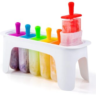   Aichoof Szivárvány Színű Szilikon Jégkrém Készítő Forma - 6 db-os BPA-mentes Gyerekeknek, Könnyen Kivehető Fagyi Készítés