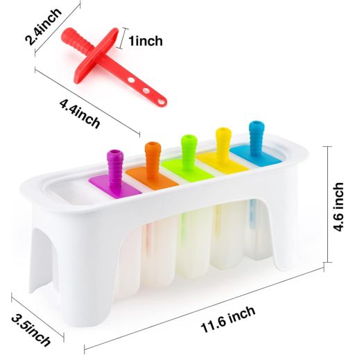 Aichoof Forma na nanuky zo silikónu v dúhových farbách – 6 ks, bez BPA, pre deti, ľahké vyberanie zmrzliny