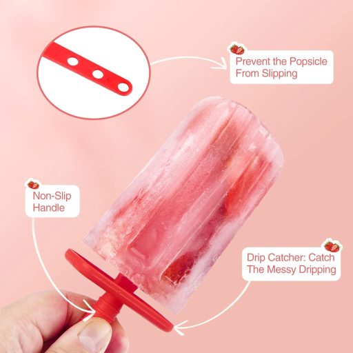 Aichoof Forme pentru înghețată din silicon, în culori curcubeu - Set de 6, fără BPA, pentru copii, ușor de scos, pentru prepararea înghețatei.