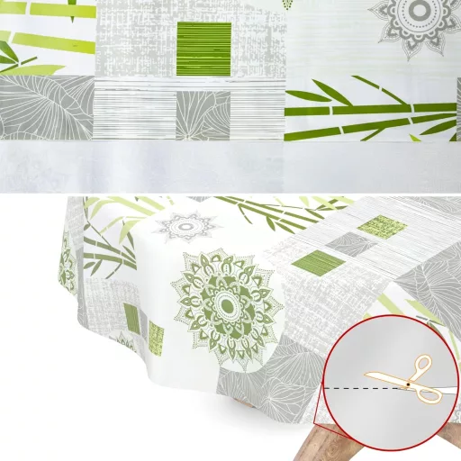 ANRO INES Vászonterítő Méterre Vágható Mosható PVC Mentes 135 cm Kerek