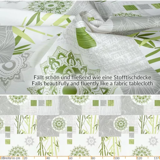 ANRO INES Vászonterítő Méterre Vágható Mosható PVC Mentes 135 cm Kerek