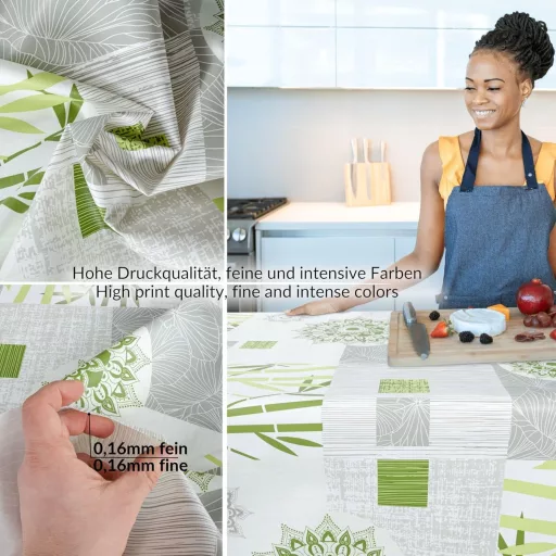 ANRO INES Vászonterítő Méterre Vágható Mosható PVC Mentes 135 cm Kerek