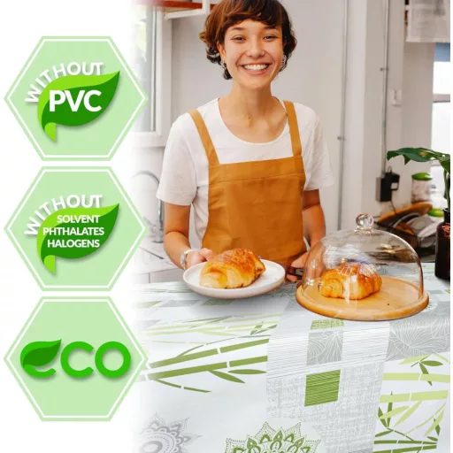 ANRO INES Vászonterítő Méterre Vágható Mosható PVC Mentes 135 cm Kerek