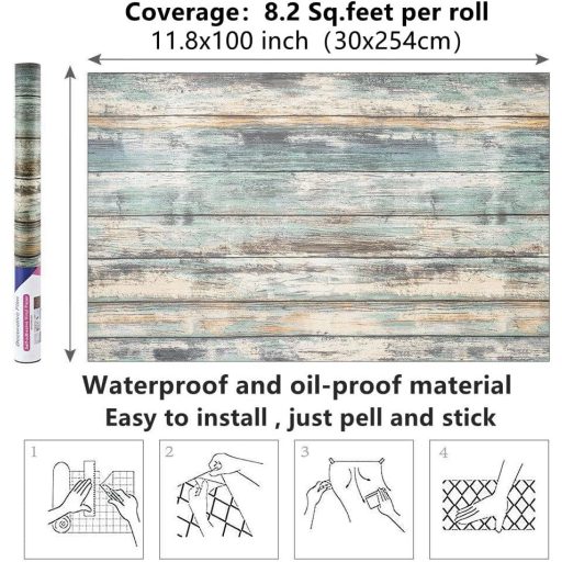 Arthome autocolant decorativ de perete, model copac albastru, 30x254cm, decorare mobilă
