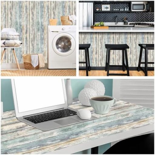 Arthome autocolant decorativ de perete, model copac albastru, 30x254cm, decorare mobilă