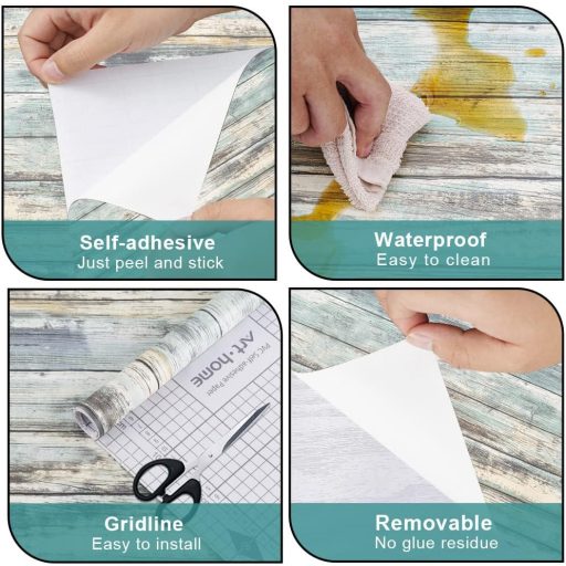 Arthome autocolant decorativ de perete, model copac albastru, 30x254cm, decorare mobilă