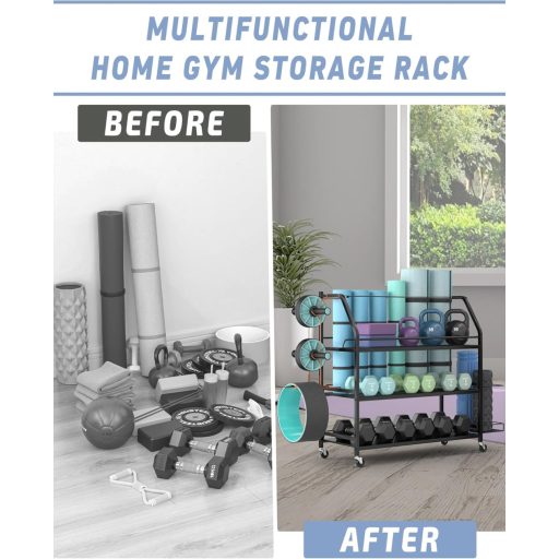 Staransun Hantelständer 4 kerekű edzőständer dupla tárolóval