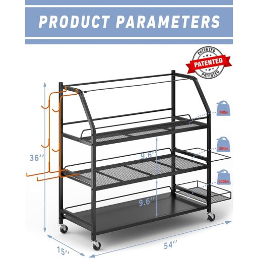 Staransun Hantelständer 4 kerekű edzőständer dupla tárolóval