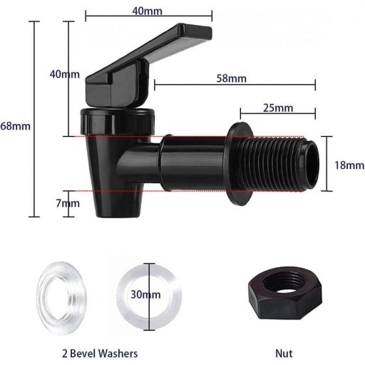 HUINING Kerámia Dóm Vízszűrő, BPA-mentes Műanyag Vízcsap, Háztartási Vízkanna Cseréje (Dome2-TapBlack2)