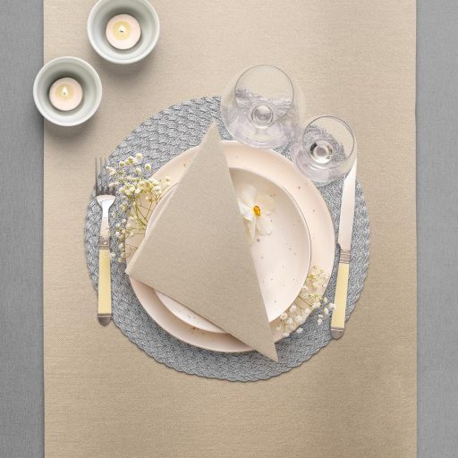 PAW Decor Collection Textilhatású Szalvéta 40x40cm 50db Bézs Esküvőhöz Keresztelőhöz