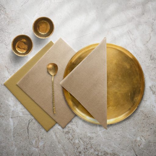 PAW Decor Collection Textilhatású Szalvéta 40x40cm 50db Bézs Esküvőhöz Keresztelőhöz