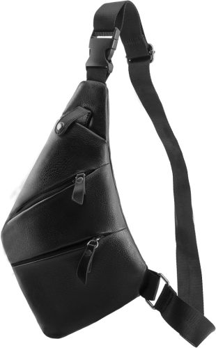LOCAL LION Geantă laterală unisex anti-furt - Geantă crossbody din piele PU hidrofugă cu buzunare multiple, neagră, pentru utilizare urbană
