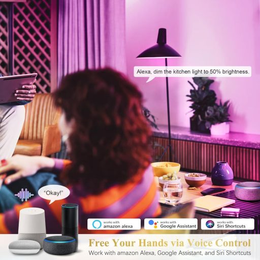 DiCUNO B22 Bec LED Inteligent 9W - Control WiFi, Alb Cald-Alb Rece, Schimbare Culoare RGBCW, Compatibil Alexa/Google, Fără Hub, Pachet de 2