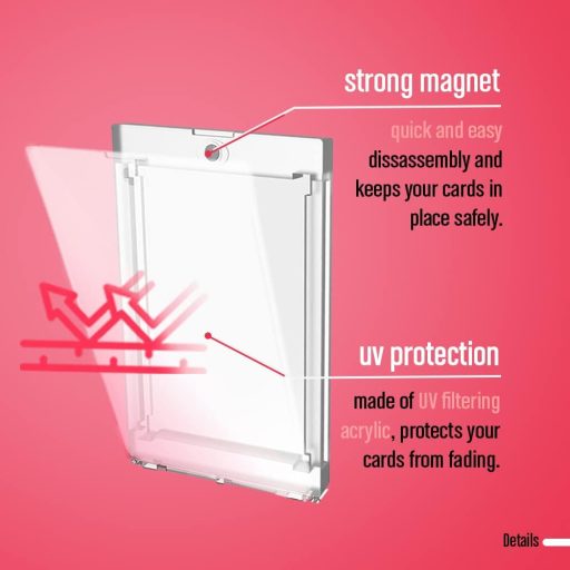 MAGIC SELECT Suport Magnetic pentru Carduri - Cadru Protector Acrilic Transparent pentru Carduri cu Grosimea de 35PT - Protecție UV pentru Pokémon și Carduri de Colecție