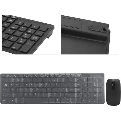 Set tastatură și mouse wireless Elprico, 101 taste, rază de acțiune 10m, mod Smart Sleep