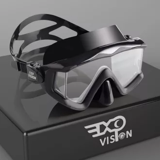   EXP VISION Pano 3 panoráma búvárkodási maszk, edzett üveg snorkel maszk kék