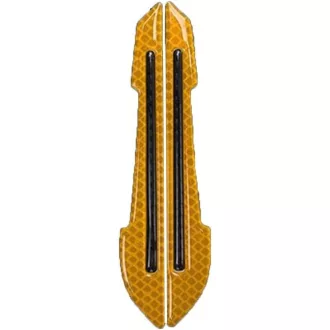   Žltá reflexná bezpečnostná nálepka na auto - 2 ks na zrkadlá, kľučky