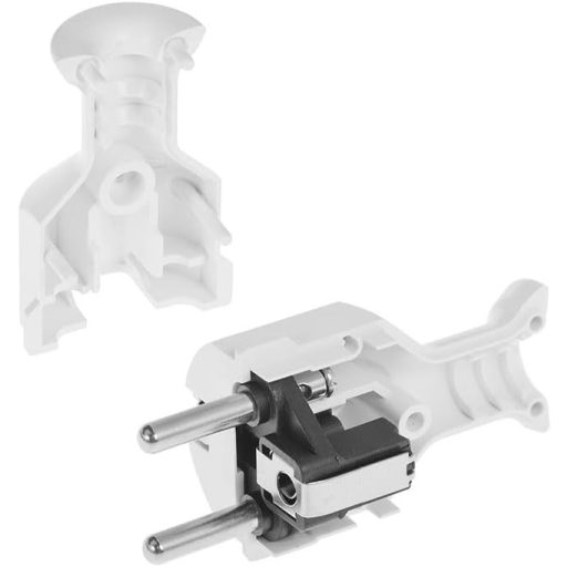 Fișă Schuko KEL Albă 16A 250V Cu Contact de Împământare Protecție IP20